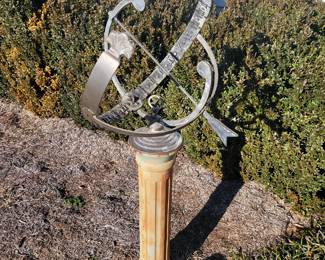 Heavy iron sphere and pedestal 