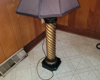 Pair of black and gold lamps