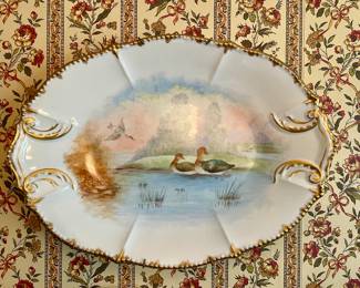 Painted duck scene platter