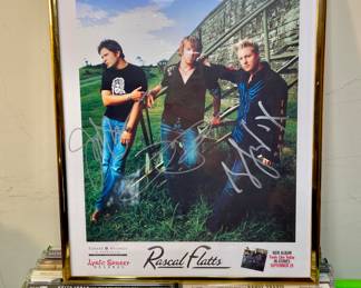 Signed Rascal Flatts Photo in frame