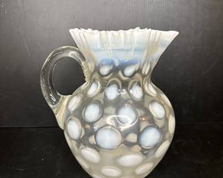 Fenton Opalescent Coin Dot Pitcher
