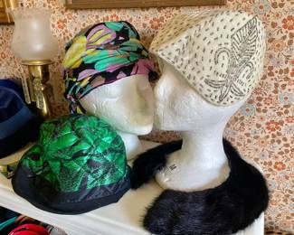 Vintage turbans & beaded velvet cap
