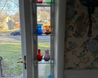 Crackled glass pitchers and vases