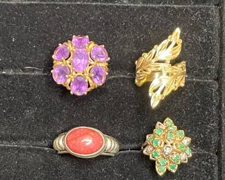 Vintage rings 925 Sterling & Gold