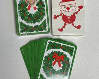 Vintage holiday playing cards 