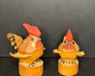 Folk art roosters from Japan