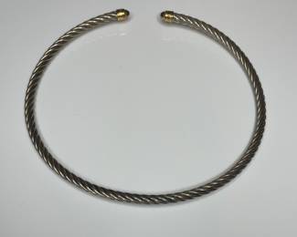 925 Sterling vintage cable collar necklace David Yurman style 