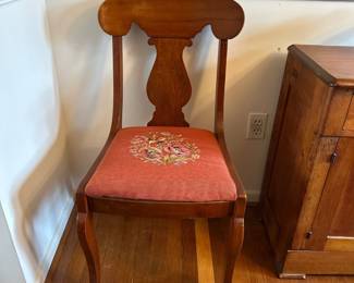 Vintage chair w/ needlepoint seat