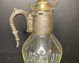 Vintage glass & silver carafe