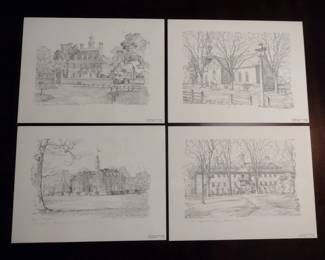 Four Sketches of Colonial Williamsburg 