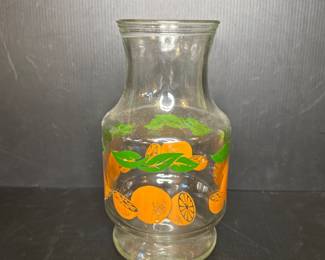Vintage glass orange carafe 