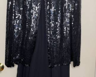 Stenay vtg sequin blazer & silk skirt set 