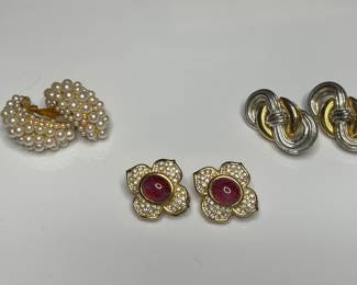 Christian Dior, Givenchy, Karl Lagerfeld vintage clip earrings 