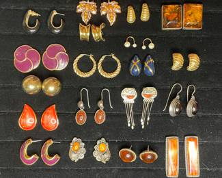 Vintage earrings include 925 Sterling Silver pieces 