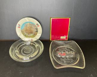 Vintage ashtray collection and cigarette holder