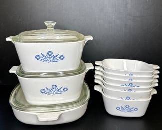 Corning Ware corn flower blue pattern