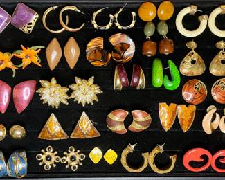 Vintage Pierced Earrings: brands include Trifari, Monet, Napier, Haskell & more 