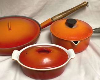 Vintage Le Creuset Enameled Cast Iron, Flame