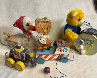 FisherPrice Tiny Teddy Xylophone Pull Toy, Japan Cragstan Mother Goose Toy, More
