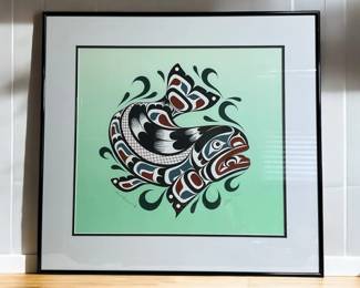 Limited Edition Signed Mark Henderson, Salmon Silkscreen Print