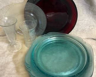 Variety Of Depression Glass