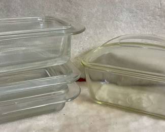 Mid Century L M Washington Glass Refrigerator Dishes