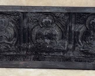 Wooden Three Buddha Set Cover for Dharma Books