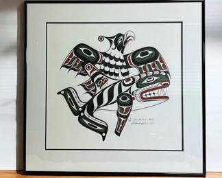 Limited Ed Signed Richard Hunt, Thunderbird Whale Silkscreen Print
