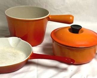 Vintage Le Creuset Enameled Cast Iron, Flame