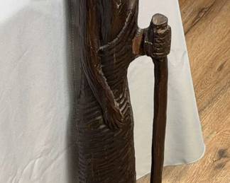 African Wood Carving Man With Staff
