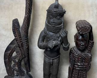 Edo Peoples Court Attendant, Wood Hunter Figure Antelope
