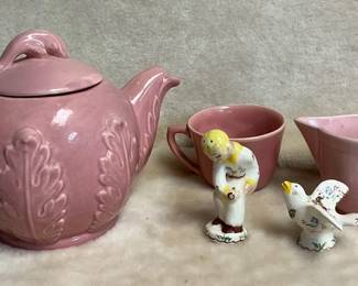 Red Wing Teapot Capistrano Pattern,Japan S P Shakers More