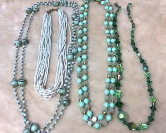 Necklaces Green Hues In Glass Other