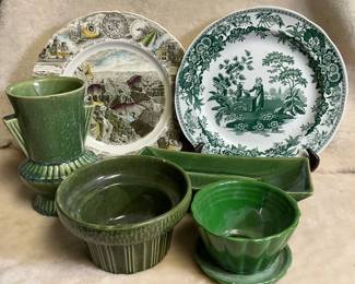 McCoy, Shawnee, Planters, Floraline, Spode Johnson Bros Transferware Plates