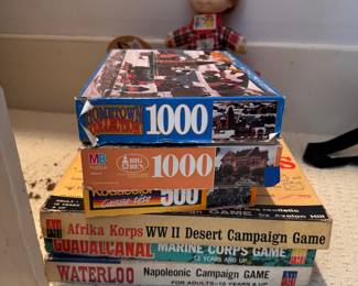 Puzzles and vintage rare board games 