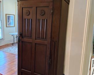 Linen fold armoire 