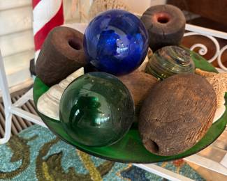 Fishing floats - glass and cork!