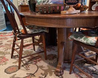 Oak clawfoot dining table
