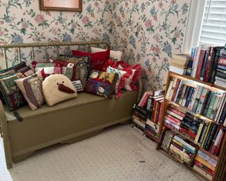 Bench and paper back novels