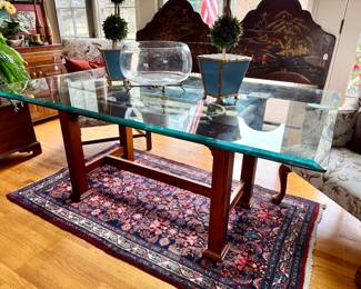 Glass top dining table