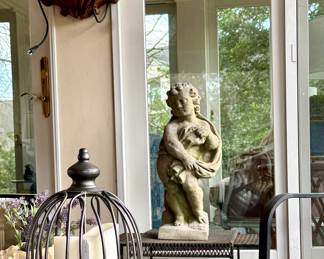 Fountain, cherubs, outdoor lighting