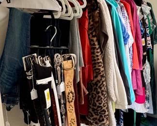 Giant closet of designer clothing and handbags