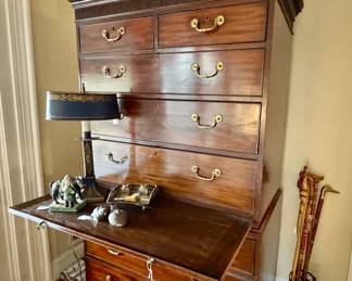 Chest on chest with desk component - old, dreamy and in perfect condition 