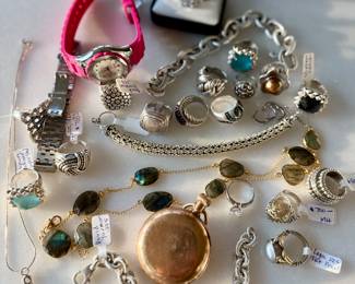 14kt gold pocket watch, David Yurman, John HArdy, Michele Watch... 