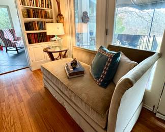 Chaise in a soft tan - like new