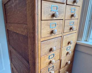 Antique oak filing cabinet