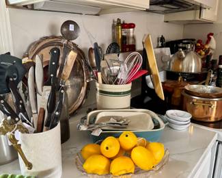 Cutco, Staub, Vietri, Jamestown Pottery, Copper pots and pans, All Clad, Sterling, Crystal....