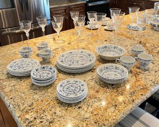 Wood & Sons Old Staffordshire "Blue Fjord" Ironstone