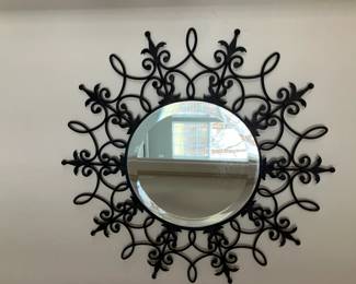 Mirror w black iron frame