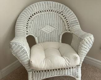 White wicker chair
